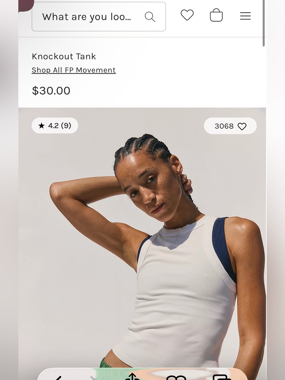 Free People Movement White KnockoutTank - NWOT med